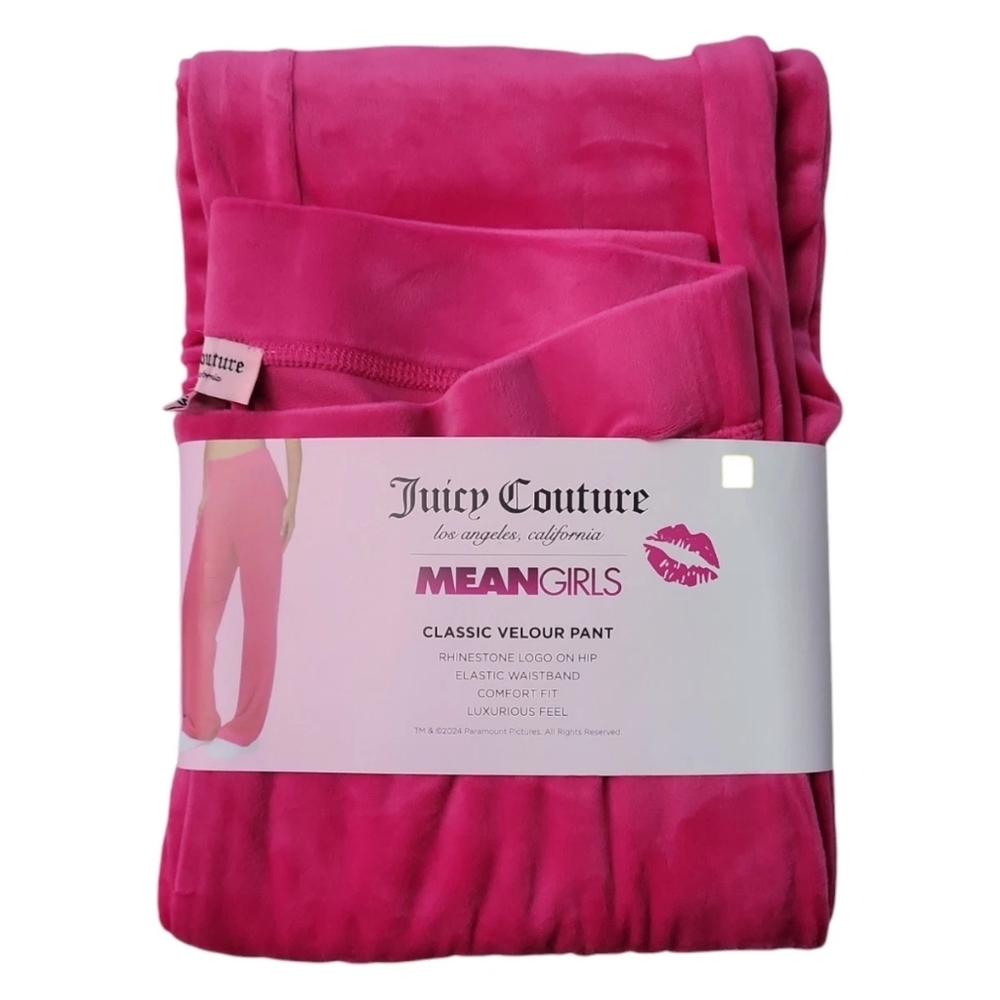 Special Edition XXL Mean Girls Juicy Couture Pink Velour Tracksuit Pants